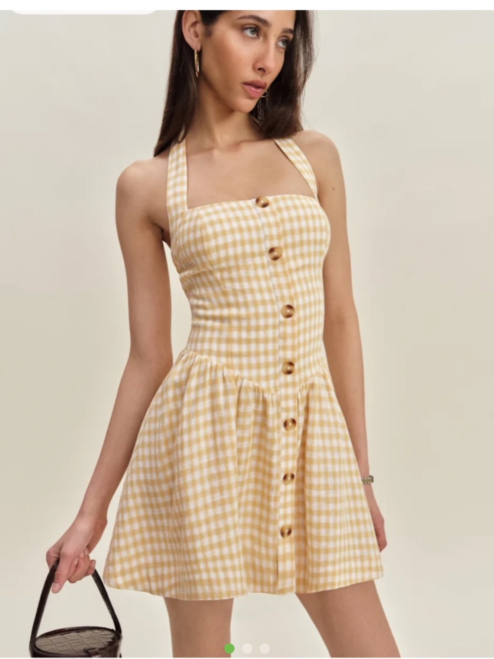 REFORMATION MARIELA Gingham Mini Dress - Picture 2 of 4